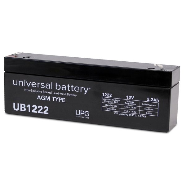 Upg Sealed Lead Acid Battery, 12 V, 2.2Ah, UB1222, F1 (Faston Tab) Terminal, AGM Type D5739